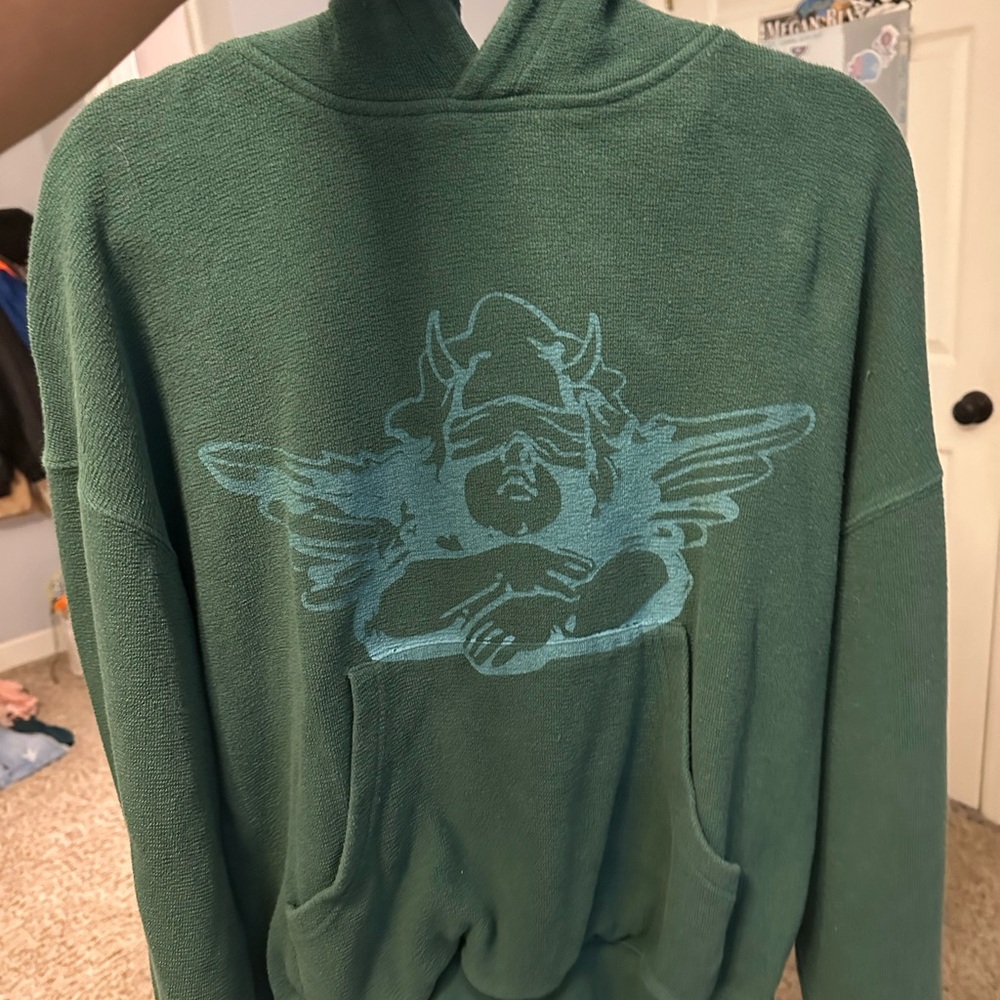 Boys Lie Forest Green Hoodie with Angel Emblem